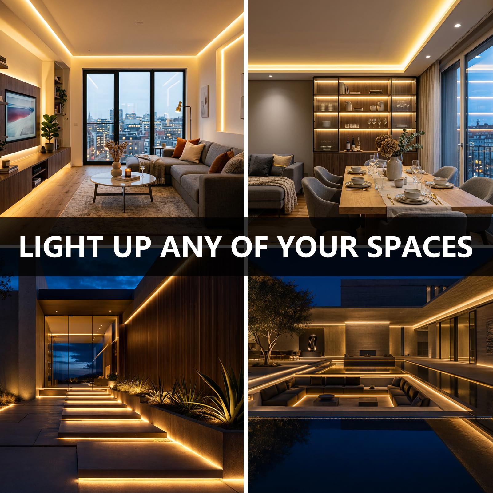 20m COB Tira de Luces LED 220V Adhesiva Exterior Sin Enchufe | Silicona Blanco Neutra 4000K Tiras Led Luz Impermeable IP65 Fita Led Strip Neón Flexible Para Habitacion, Interior, Exterior