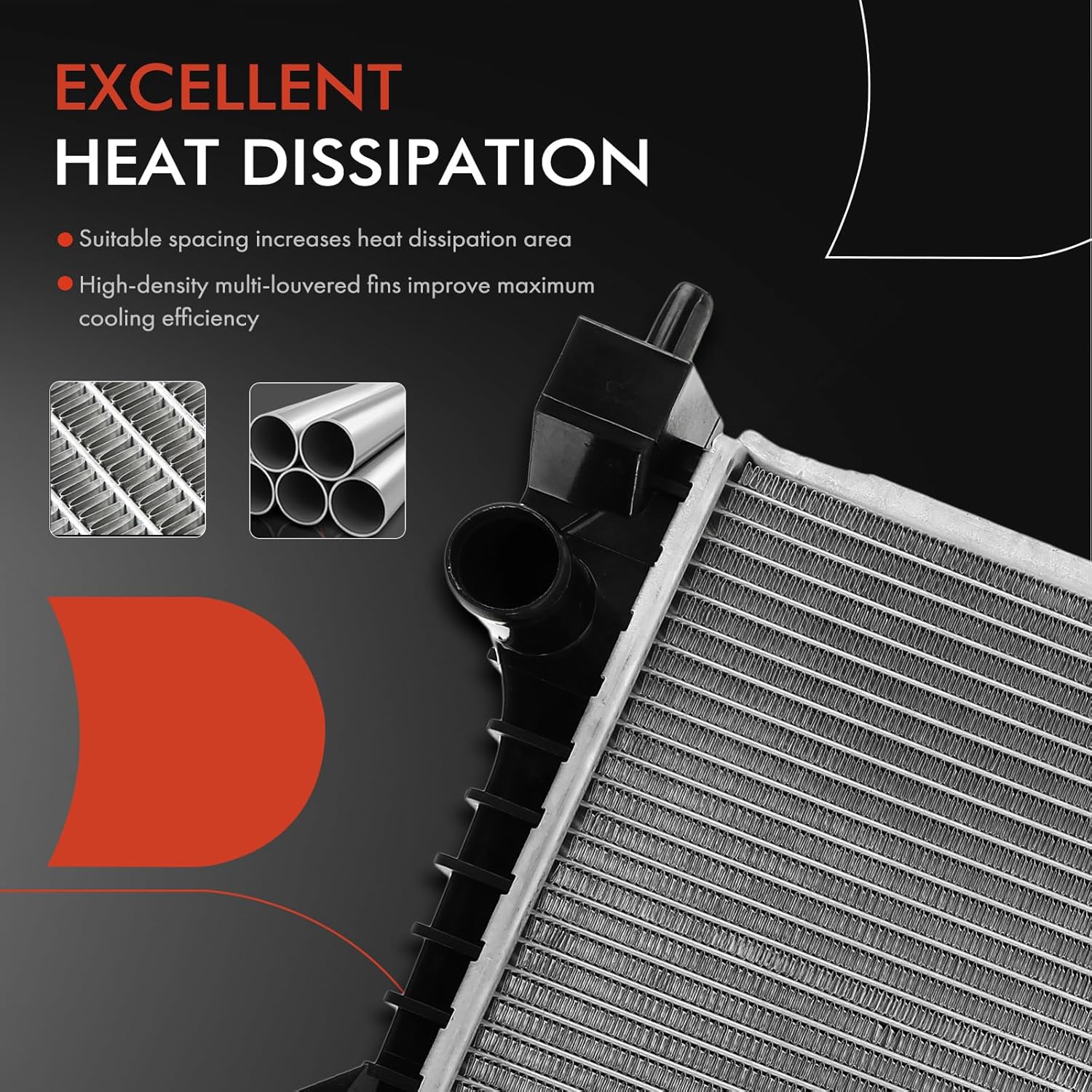 A-Premium Engine Coolant Radiator Assembly with Transmission Oil Cooler Compatible with Ford Taurus 1996-2007 & Mercury Sable 1996-2005, 3.0L 3.4L, Automatic Trans.