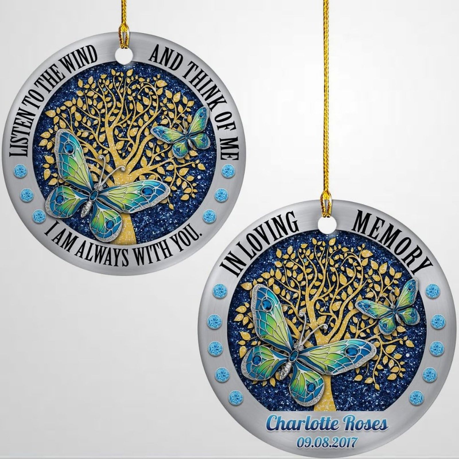 Luckluccy Personalized Memorial Christmas Ornaments For Loss Of Loved One Remembrance Ceramic Ornament Bereavement Sympathy Gift Keepsake Of Dad Mom Grandpa Grandma Xmas Tree Decorations