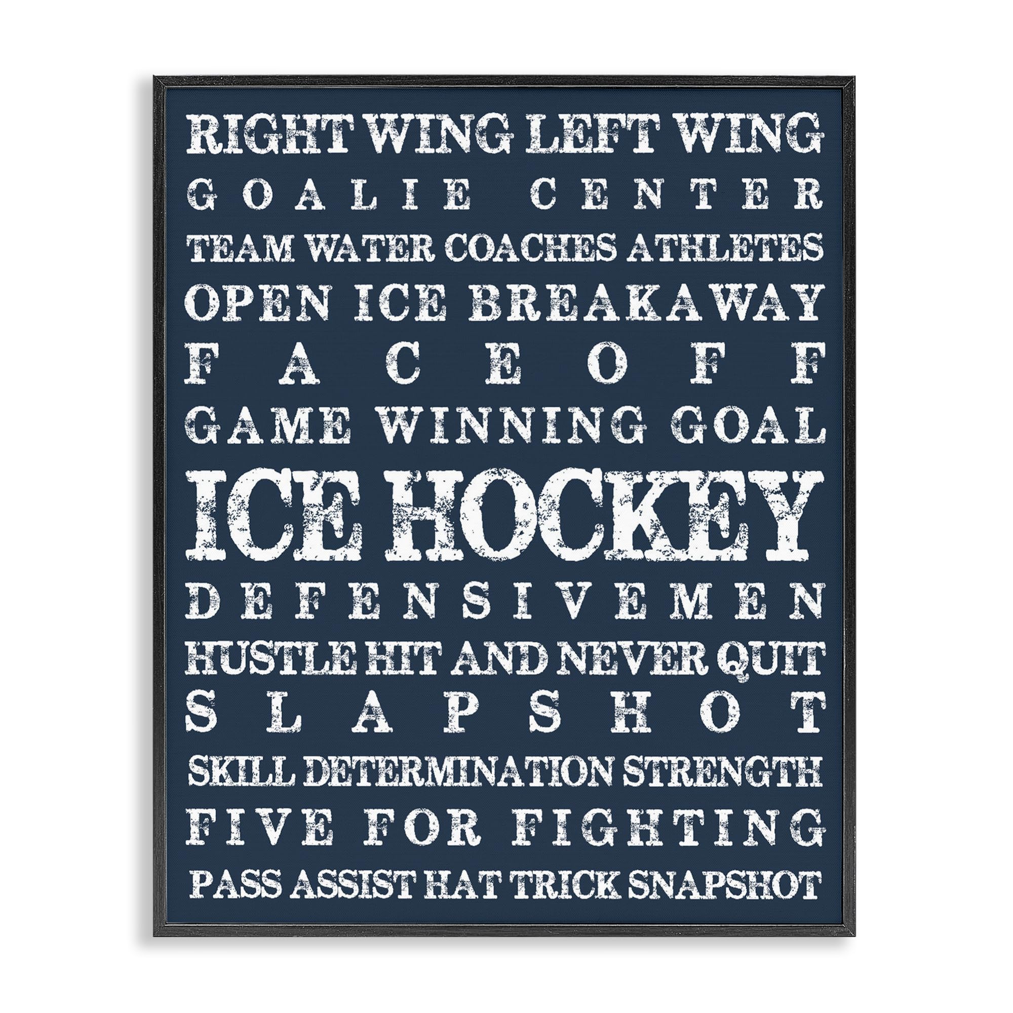 Stupell Industries 'Ice Hockey Expressions', Framed Giclee Art, Black, 24 x 30 Inches, Easy to Hang and Sturdy, Made in USA, by Melody Hogan