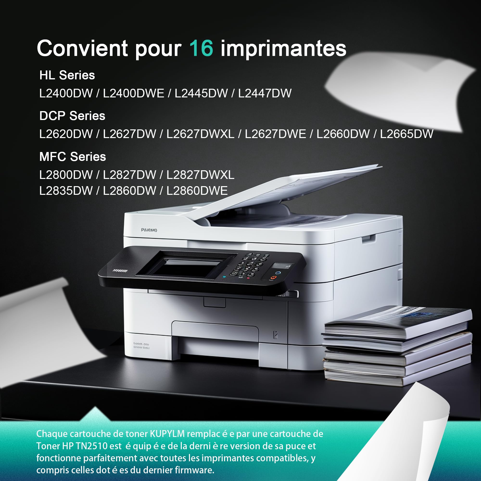 Toner HALLOLUX TN2510XL Per Brother - Compatibile Con MFC-L2800DW, HL-L2400DWE, 3000 Pagine - Foto 10