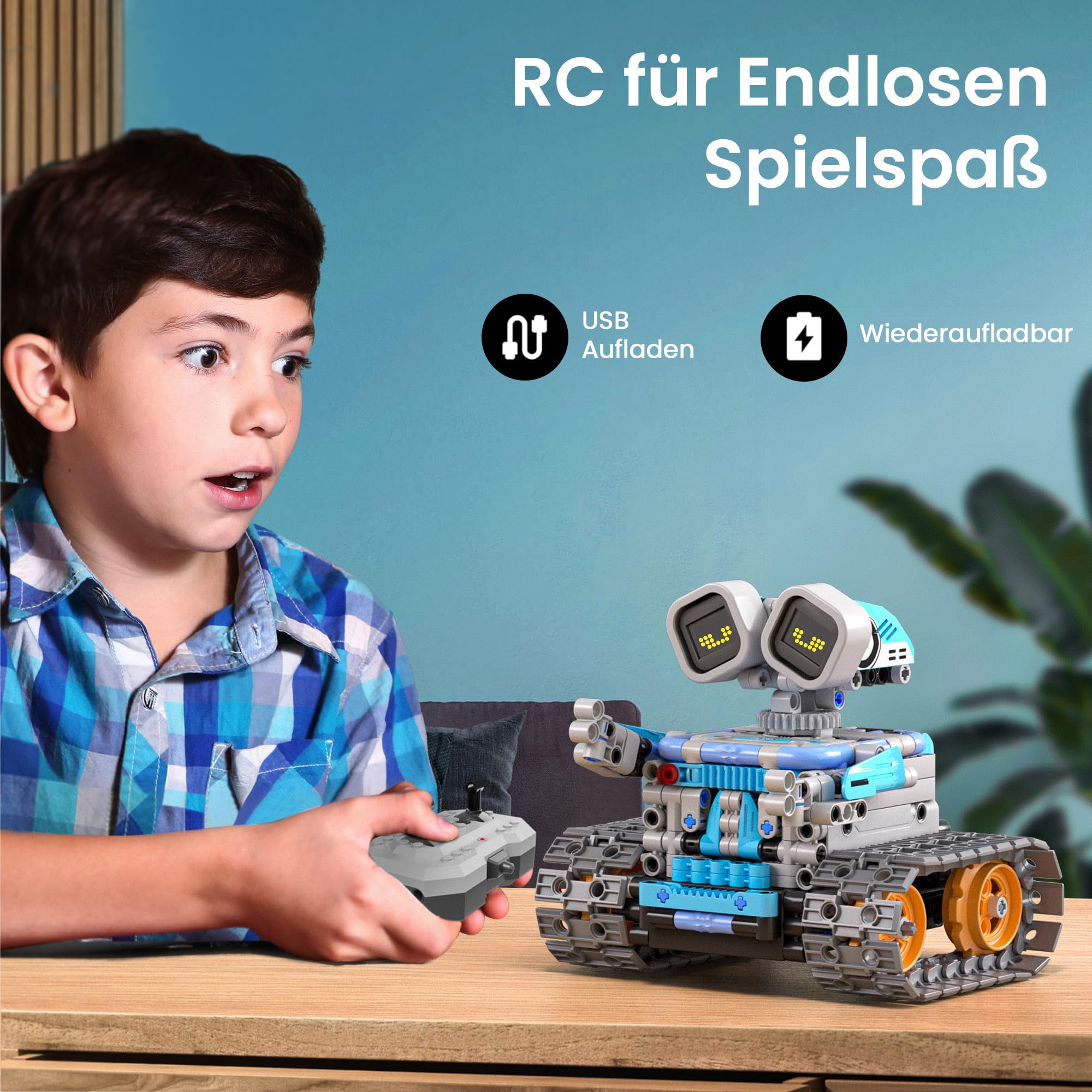 Sillbird 5-in-1 STEM Roboter Baukasten für Kinder, App-Fernsteuerung & Programmierbares Engineering Bauspielzeug, Kreatives Geschenk für Jungen und Mädchen ab 8+ Jahren