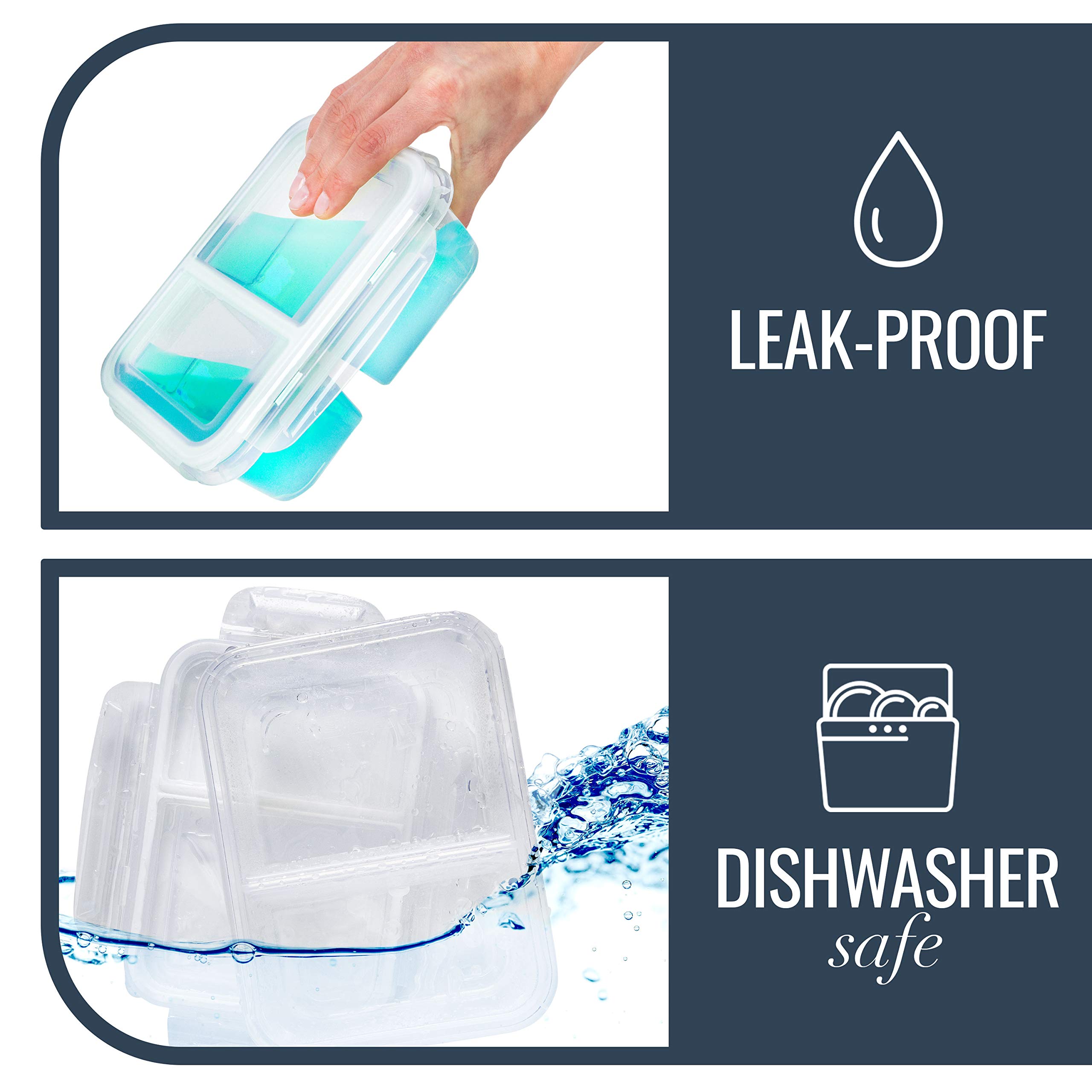 Fullstar Food Storage Containers with Lids Divided Lunch Containers