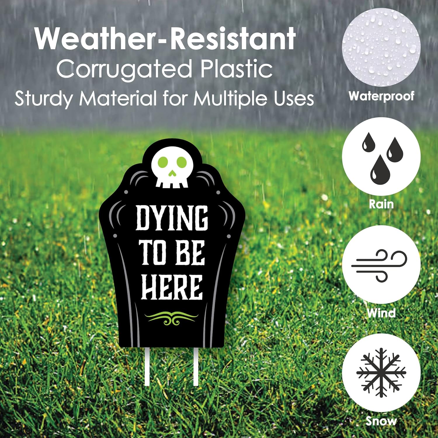 Big Dot of Happiness Cute and Colorful Tombstones - Lawn Decorations - Outdoor Kids Halloween Party Yard Decorations - 10 Piece