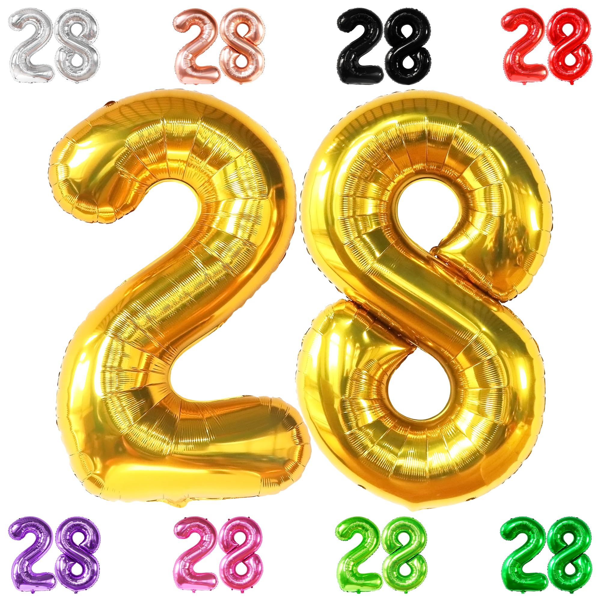 Amazon.com: KatchOn, Gold 28 Balloon Number - 40 Inch | Gold 28 
