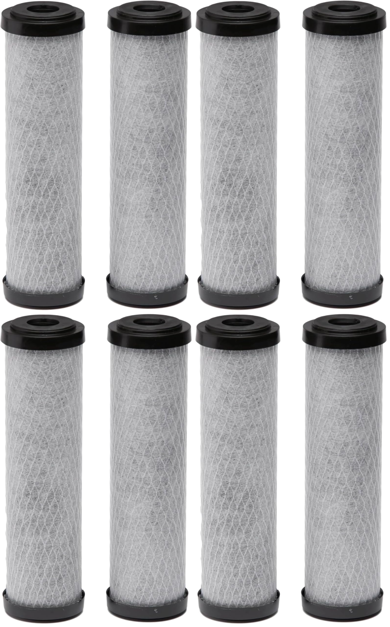 EcoPure EPW2C Carbon Whole Home Replacement Water Filter - Universal Fit - Fits Most Major Brand Systems (8 pack)