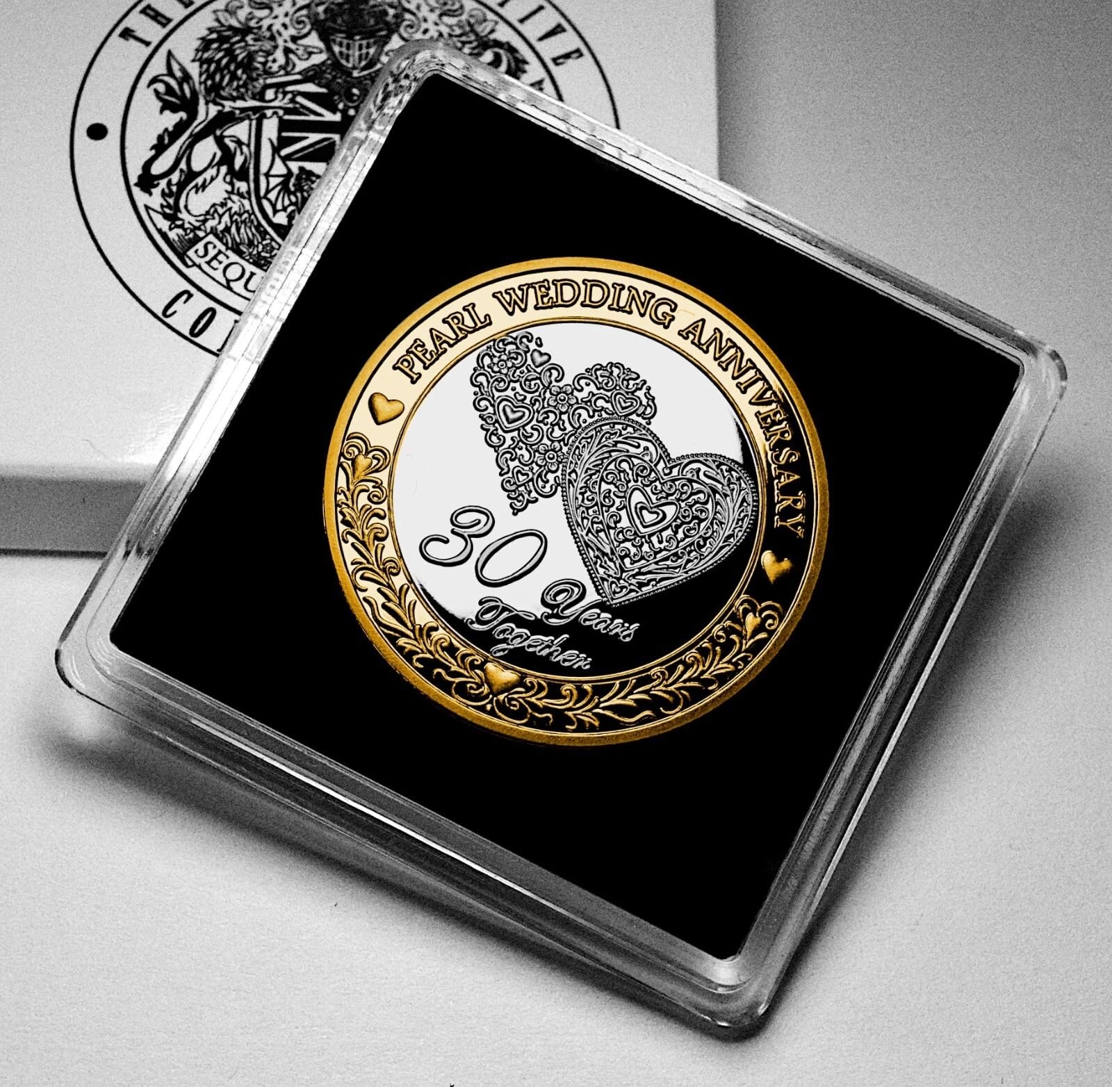 The Commemorative Coin Company Gold & Silver 30Th Pearl Wedding Anniversary Dual Metal Commemorative In Gift Case. Husband/Wife/Couple 30 Years Together Gift/Present/Token/Love