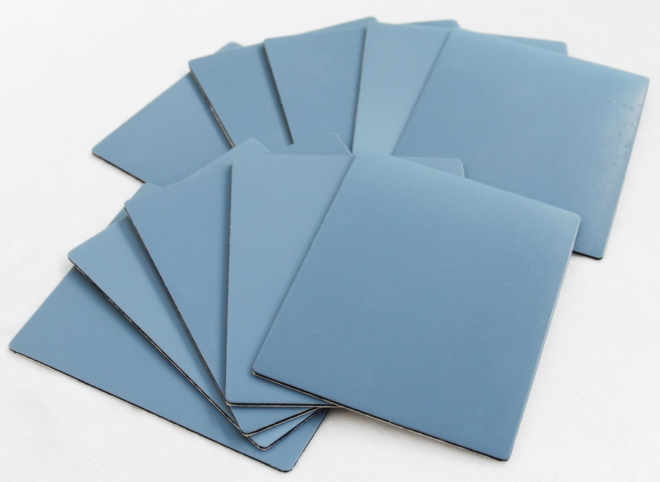 Adsamm 10 x PTFE-Gleiter | extra-dünn (1.5mm) | gestanzt | 80x100 mm | Grau-Blau | rechteckig | Selbstklebende Möbelgleiter in Premium-Qualität