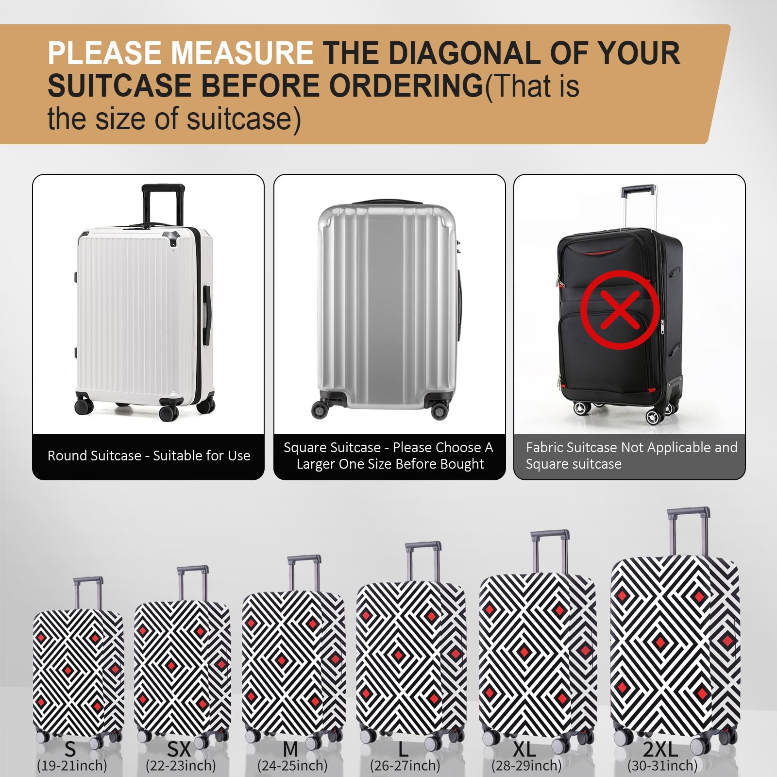Copertura per valigie da viaggio, F-S-006, 22-23inch
