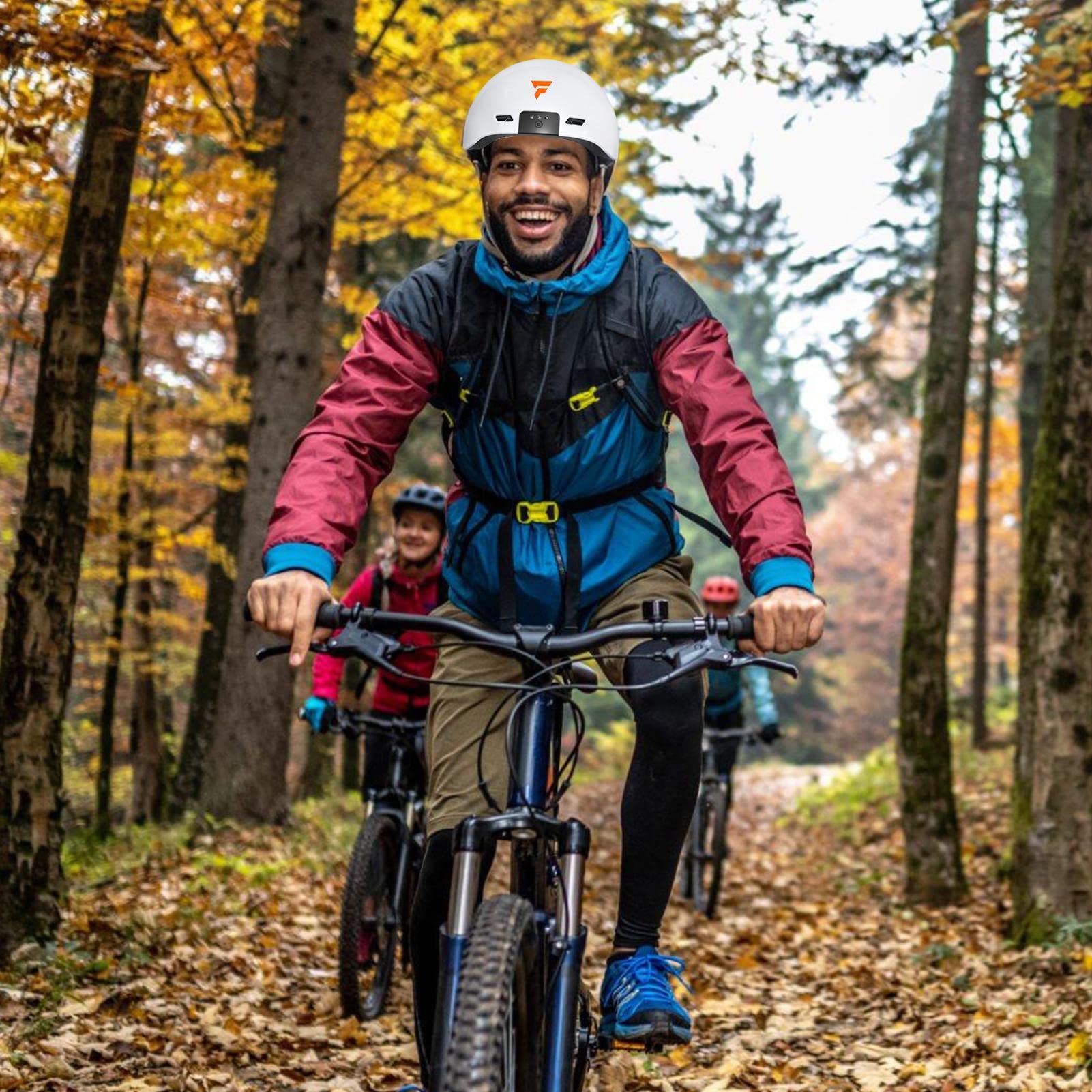 Kaski rowerowe dla ? ?czyzn | Kaski deskorolk? z kamer?,IPX5 Mountain & Road Bike Regulowane kaski motocyklowe dla doros?ych m? ?czyzn Eubeisaqi