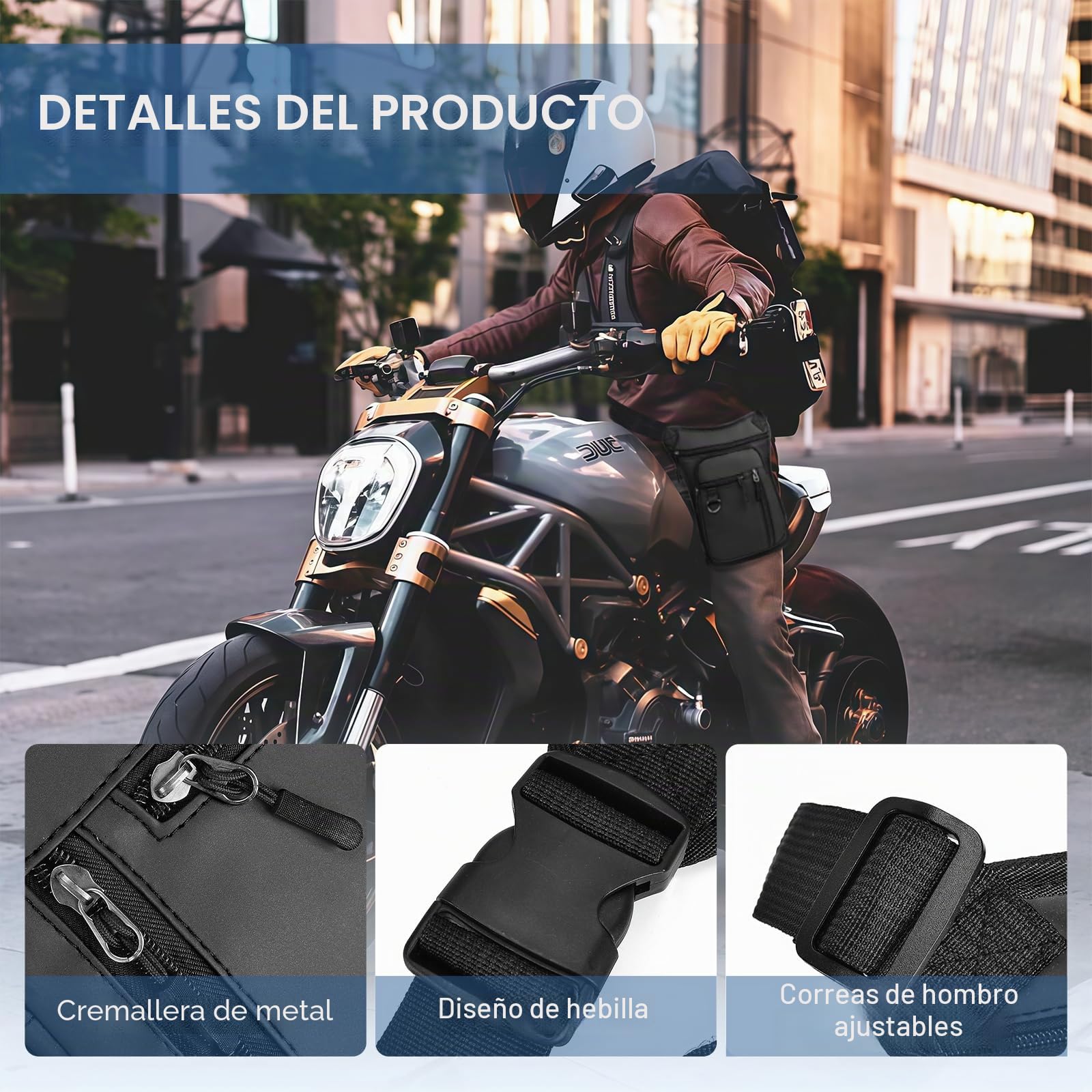 Flintronic Bolsa Pierna Moto, Impermeable Tactico Riñoneras Pierna, Riñonera Deportiva Multifunción, Duradero Riñonera Running Cintura con Correas Ajustables, para Ciclismo Pesca Camping Deporte
