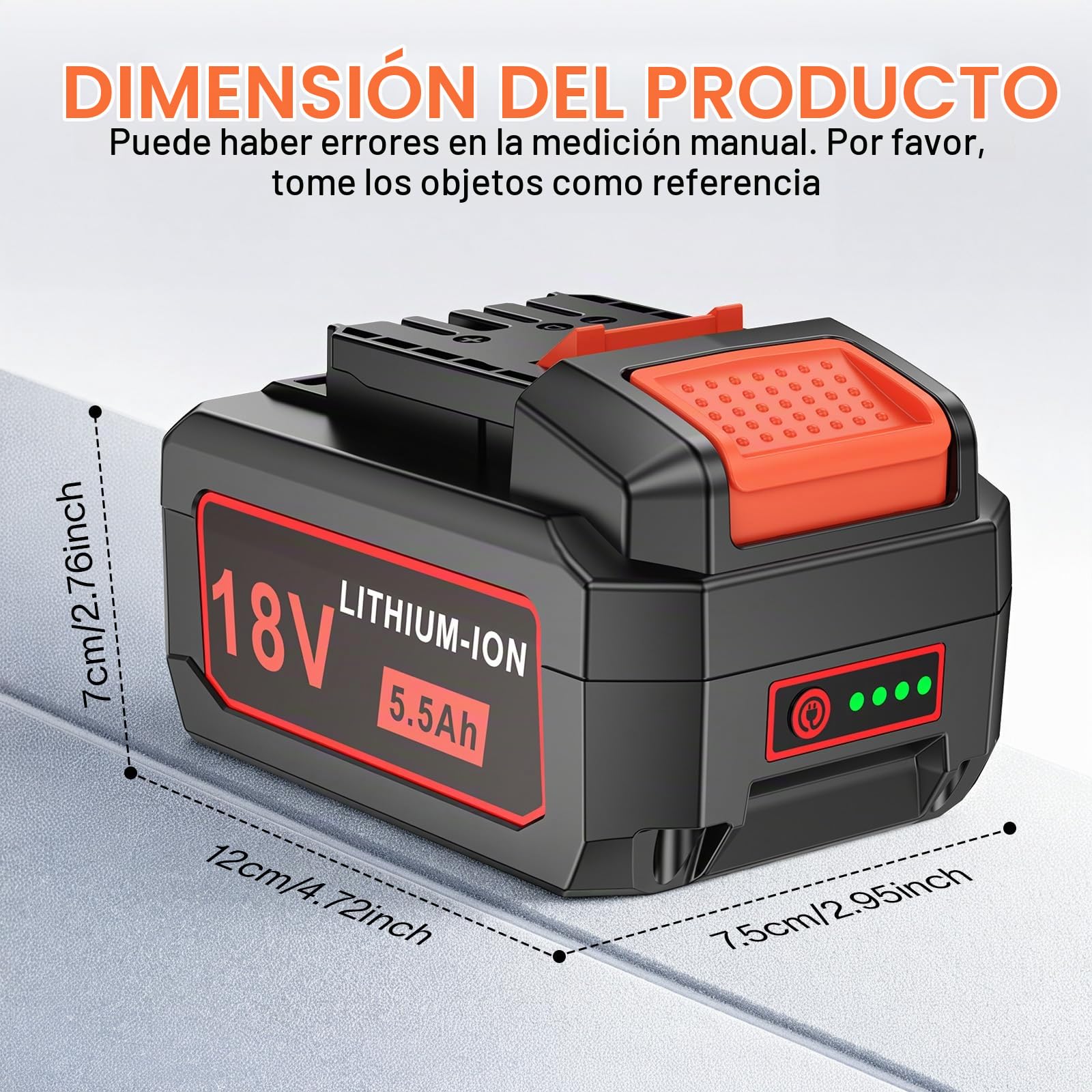 Batería de ion de litio de 18 V 5500 mAh para herramientas Flex AP FL1850, batería de repuesto 445894 con indicador de estado de carga
