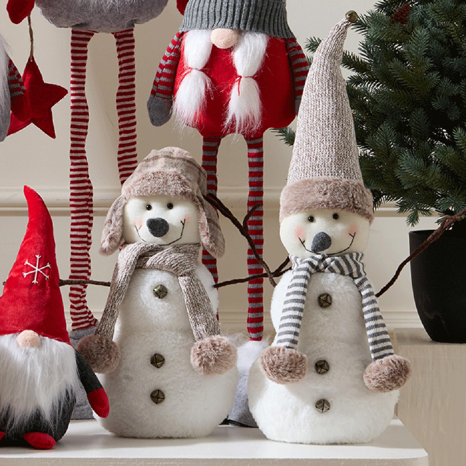 Figurine miniature de Noël, Père Noël, bonhomme de neige, décoration de bureau