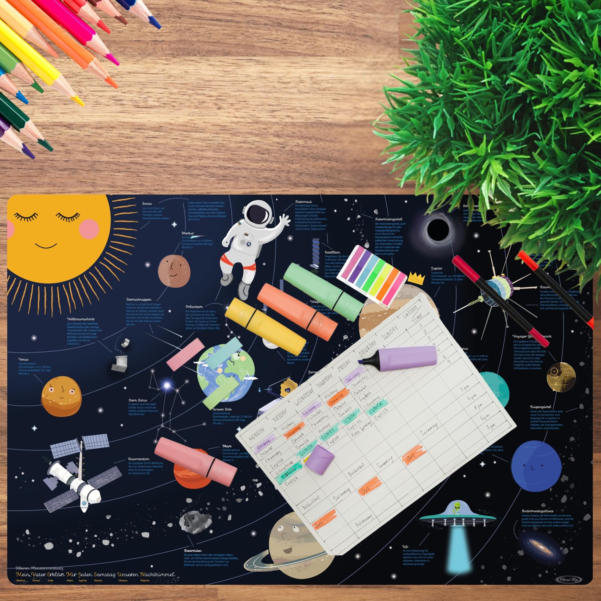 Dino ABC Children's Desk Mat Made in Germany Premium Vinyl (Plastic Free from BPA) 60 x 40 cm