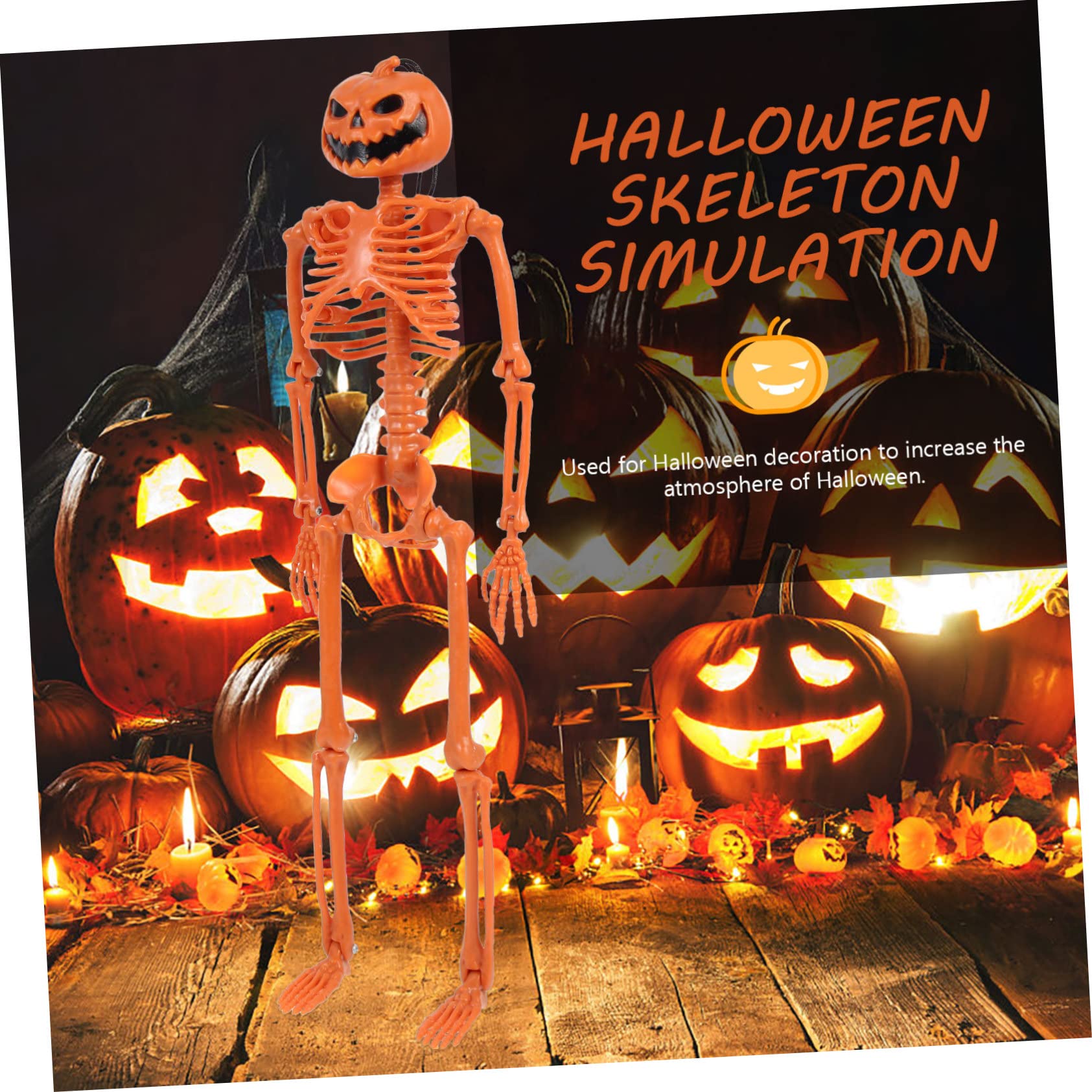 Sosoport 3 Pz Scheletro simulato Scheletro Decorazione della Zucca di Halloween Scheletro di Halloween Party Halloween Decorazione Halloween Oggetti di Scena per Foto di Halloween plastica