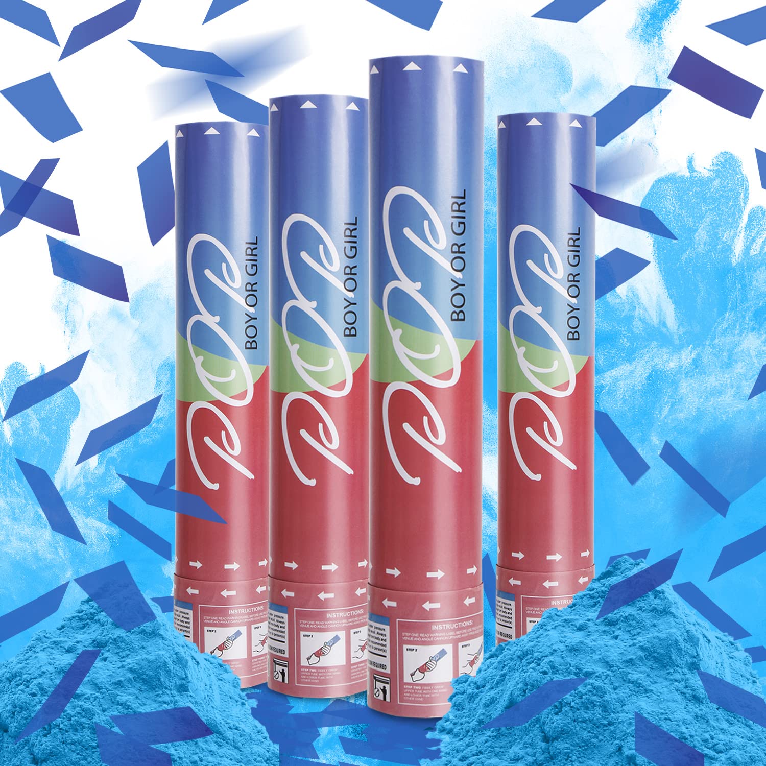 Buy Gender Reveal Blue Confetti Powder Cannon,YESHOW Confetti Poppers