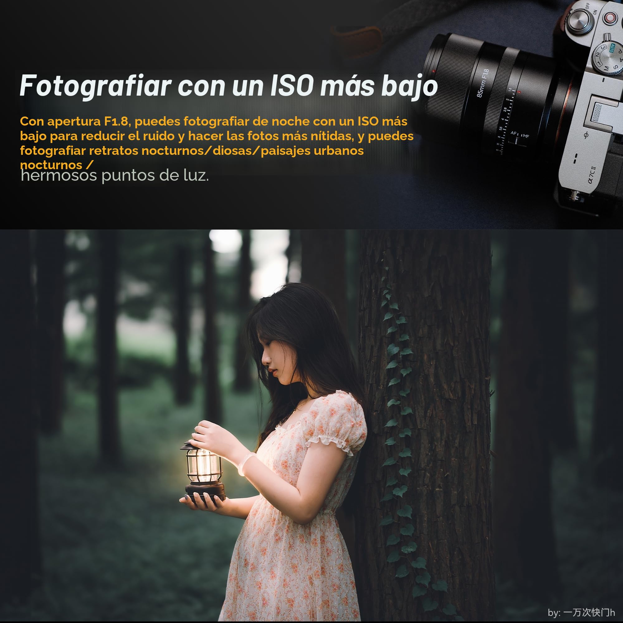7artisans AF85mm F1.8 Lente de Retrato de Formato Completo Compatible con cámaras Panasonic LUMIX S Series/Sigma Serie L (Negro)