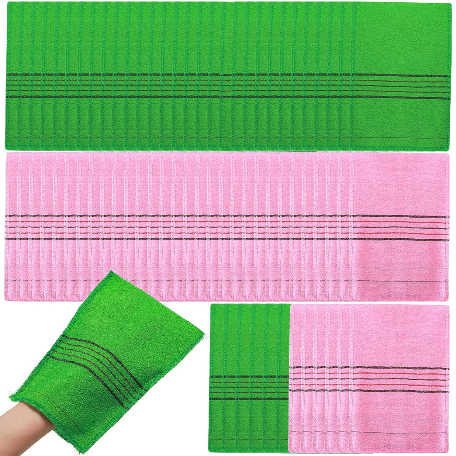 120 Pcs Asian Exfoliating Bath Washcloth, Korean Bath