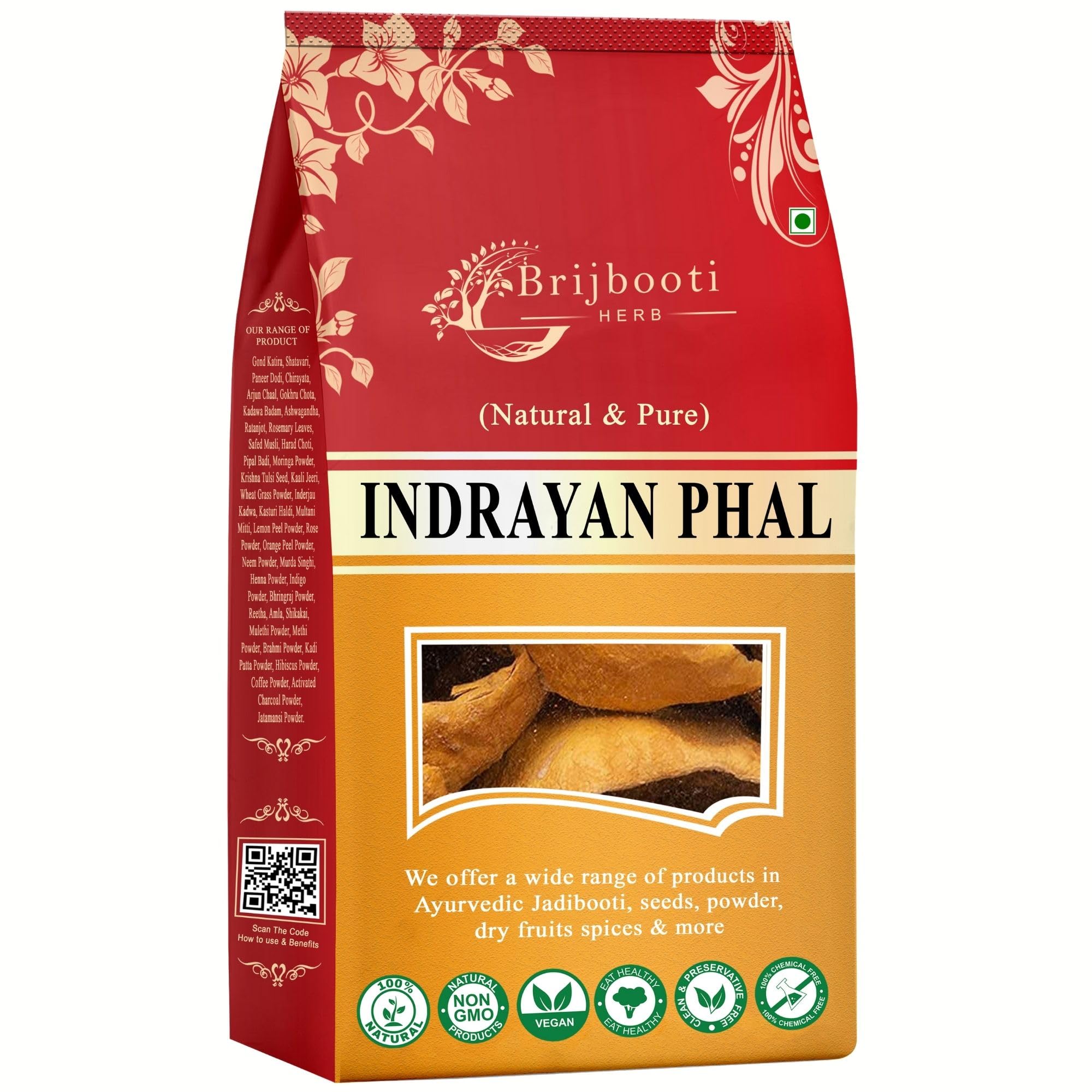 Birju Mahavir 100 GR INDRAYAN PHAL -CITRULLUS COLOCYNTHIS/BITTER APPLE MAKAL