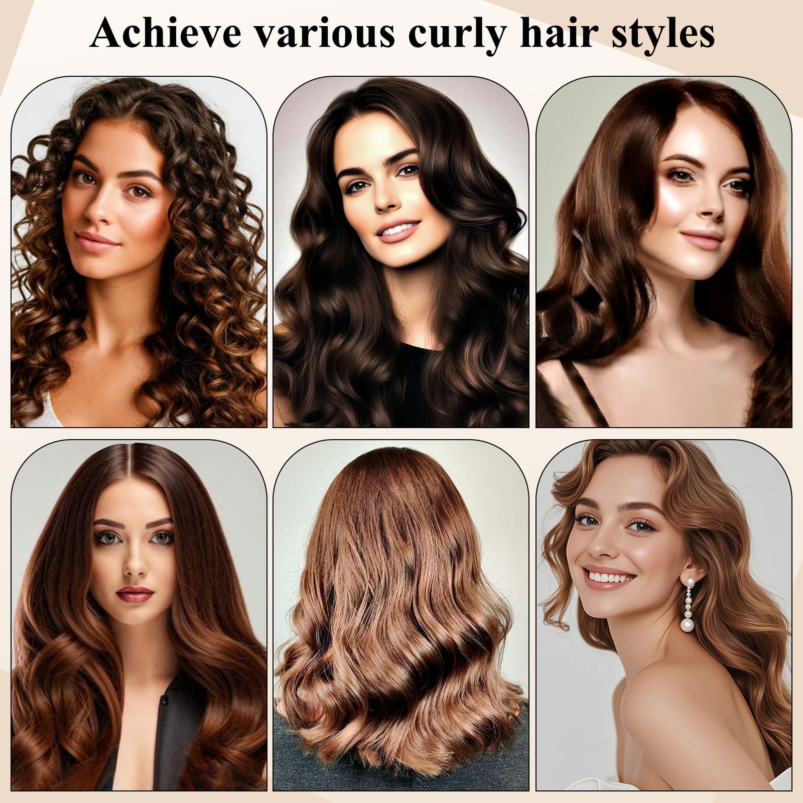 2 Fässer Meerjungfrau Welleneisen für Haare: 32mm Welleneisen Lockenstab, Beach Waves Lockenstab mit 4 Einstellbaren Temperaturen, Hitzeschutz & Reisesicherung | Locken für alle Haartypen
