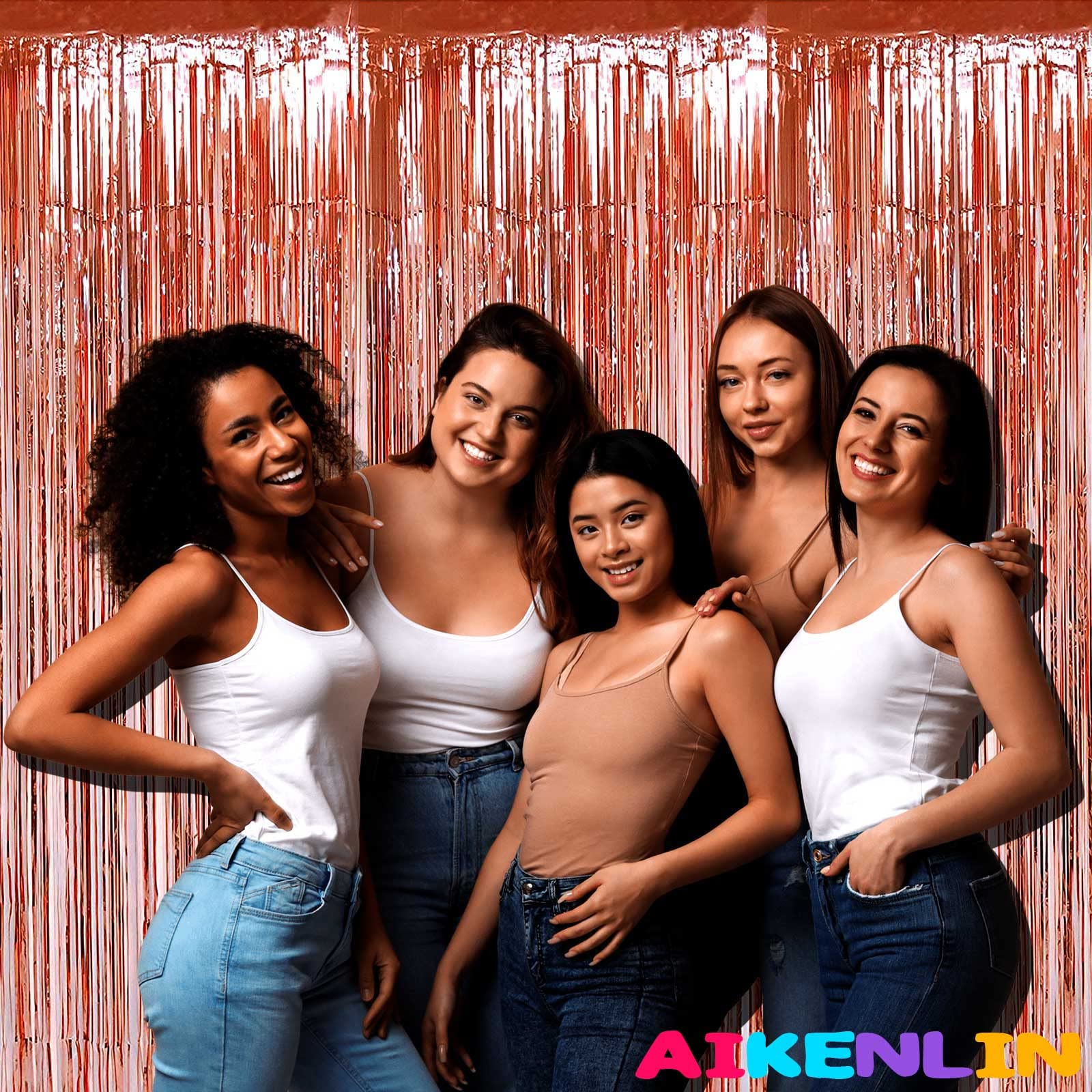 Lot De 4 Rideaux à Franges – Toile De Fond à Franges En Feuille D'aluminium Métallique