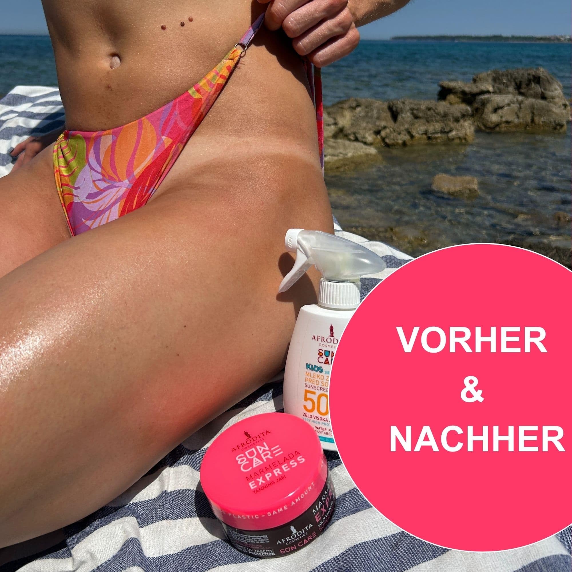 Afrodita Cosmetics SUN CARE Bräunungsbeschleuniger Marmelada | Für schnelle und intensive Bräune | mit 100% organisches Kokosöl, Karité und Kakaobutter | Siliconfrei | 200 ml (Express)