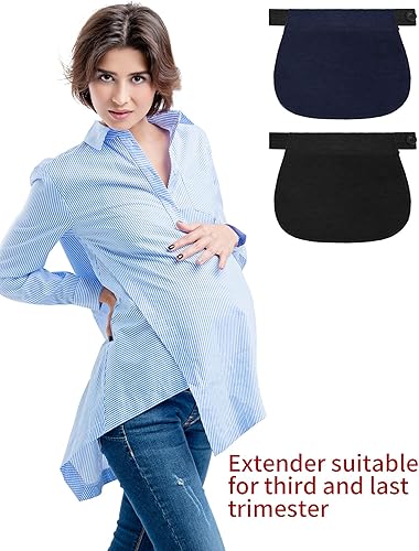 Miniatura 7 de SATINIOR Juego de 8 extensores de cintura, extensor de pantalones de maternidad, extensores de botón ajustables para hombres o mujeres embarazadas,