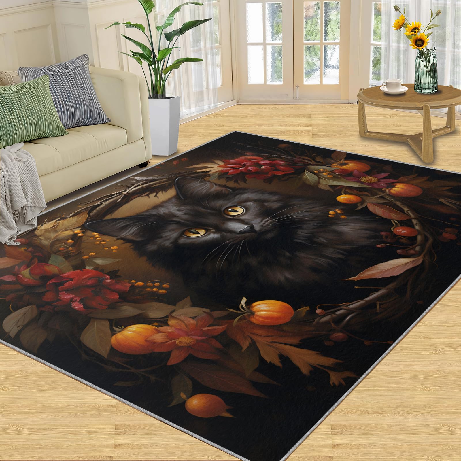 FBRUIEG Cat Bedroom Rug - Cat Area Rug Cat Rug for Girls Room Cute Cat Rugs for Living Room Cat Themed Kids Rug Cat Room Decor Floor Mat 80x150cm