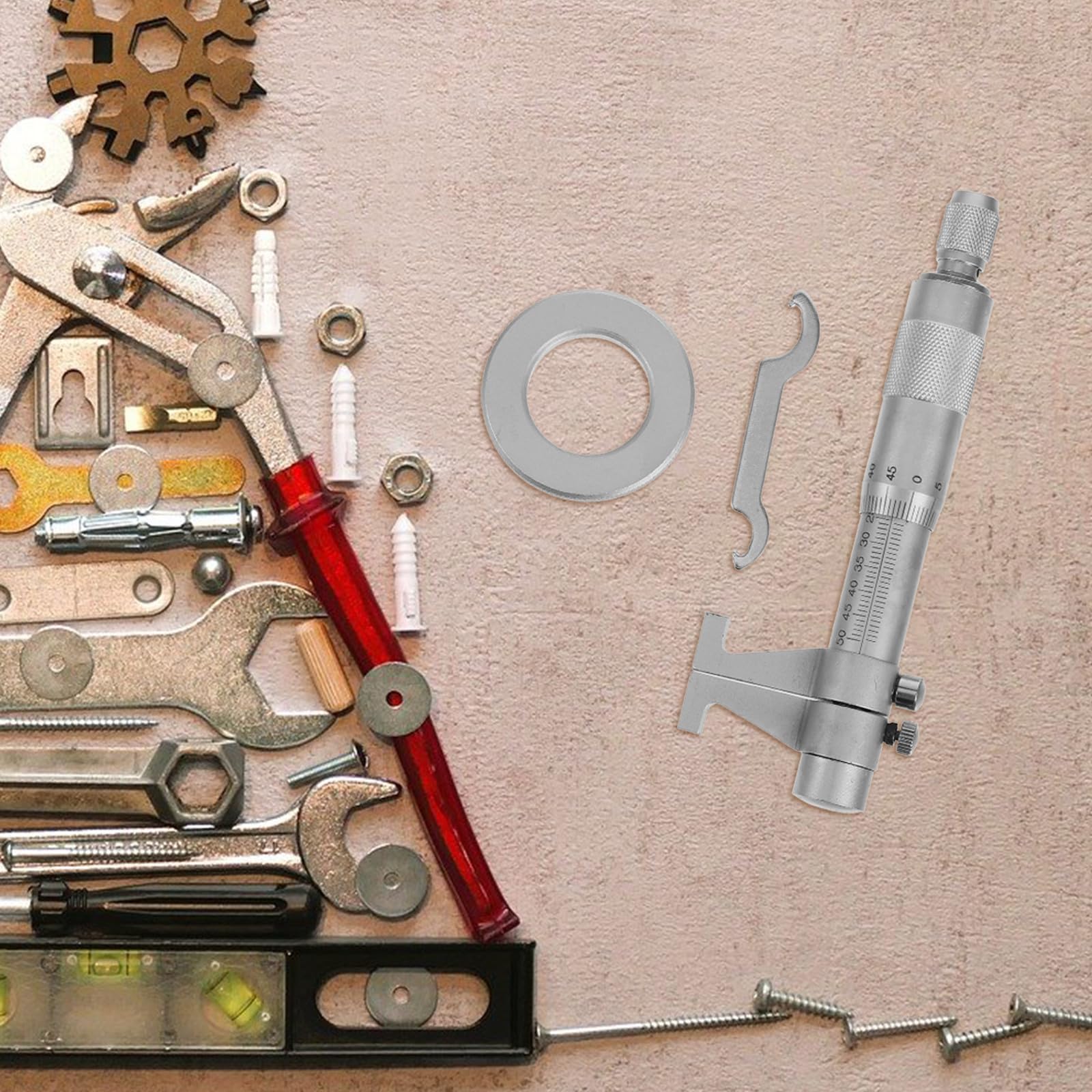 Innenmikrometer aus Kohlenstoffstahl, Silbernes Messwerkzeug