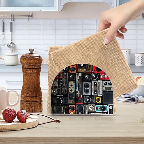 Miniatura 6 de Retro Boomboxes Napkin Holder for Table, Napkin Holders Acrylic for Kitchen, Upright Napkin Holder for Kitchen Dining Room Table Decor