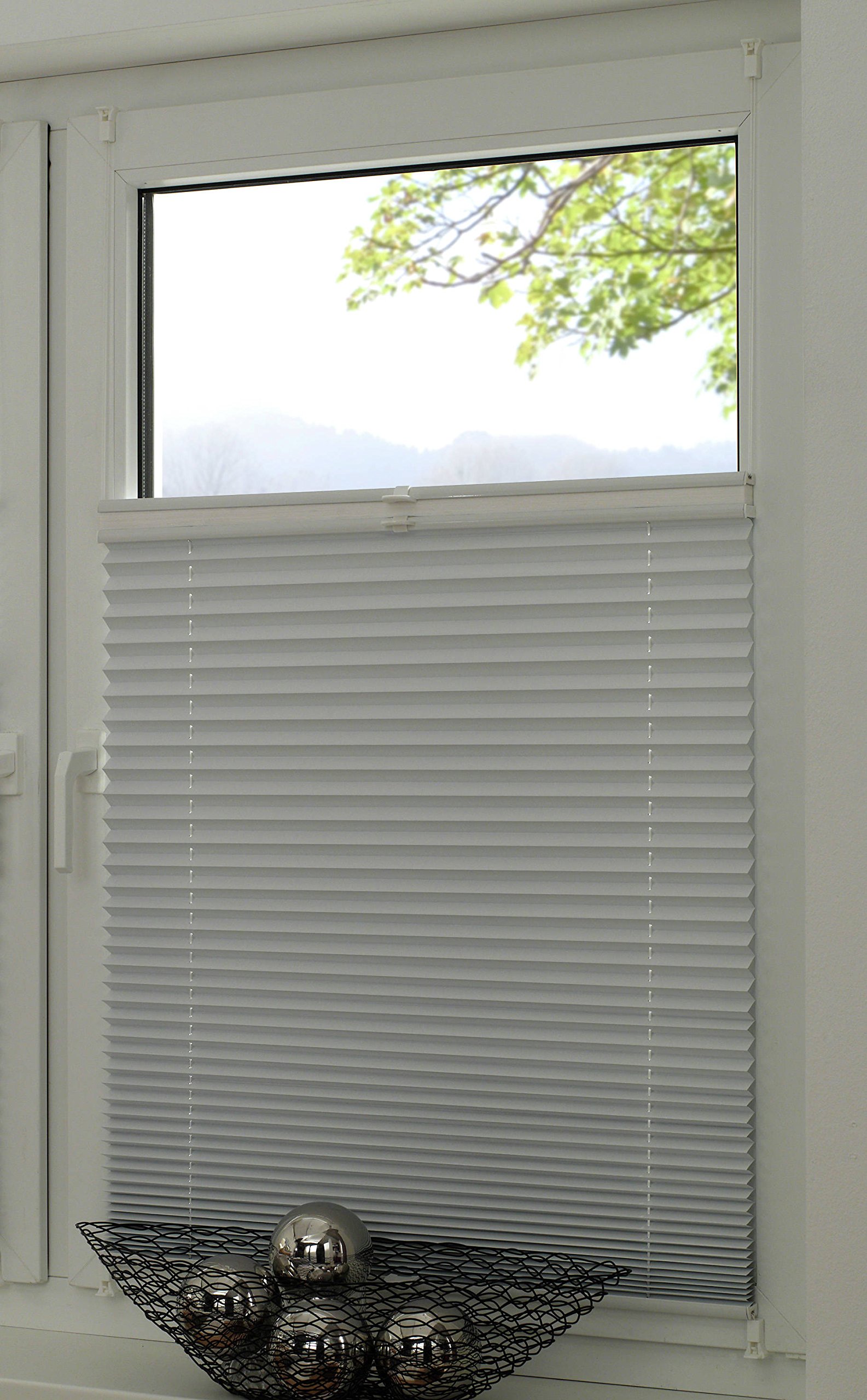 Gardinia Store plissé à Clipser, Idéal pour Le Jour et la Nuit, Kit de Montage Inclus, EASYFIX Store Plissé Nuit + Jour, Blanc, 50 x 130 cm (LxH)
