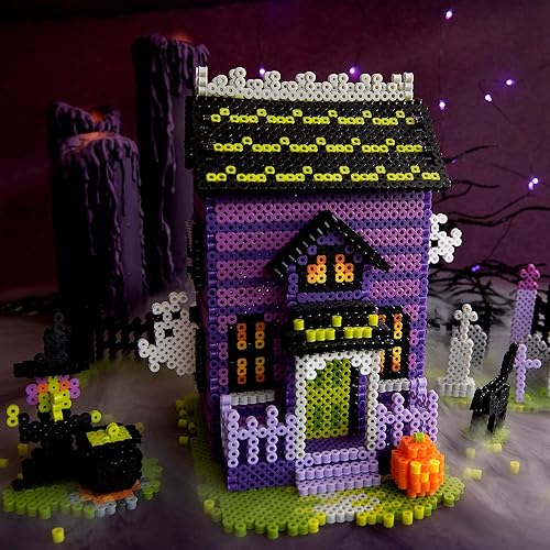 Miniatura 7 de Perler Haunted House - Kit de cuentas de fusibles de Halloween para niños y adultos, los tamaños de patrón varían, multicolor 10006 piezas