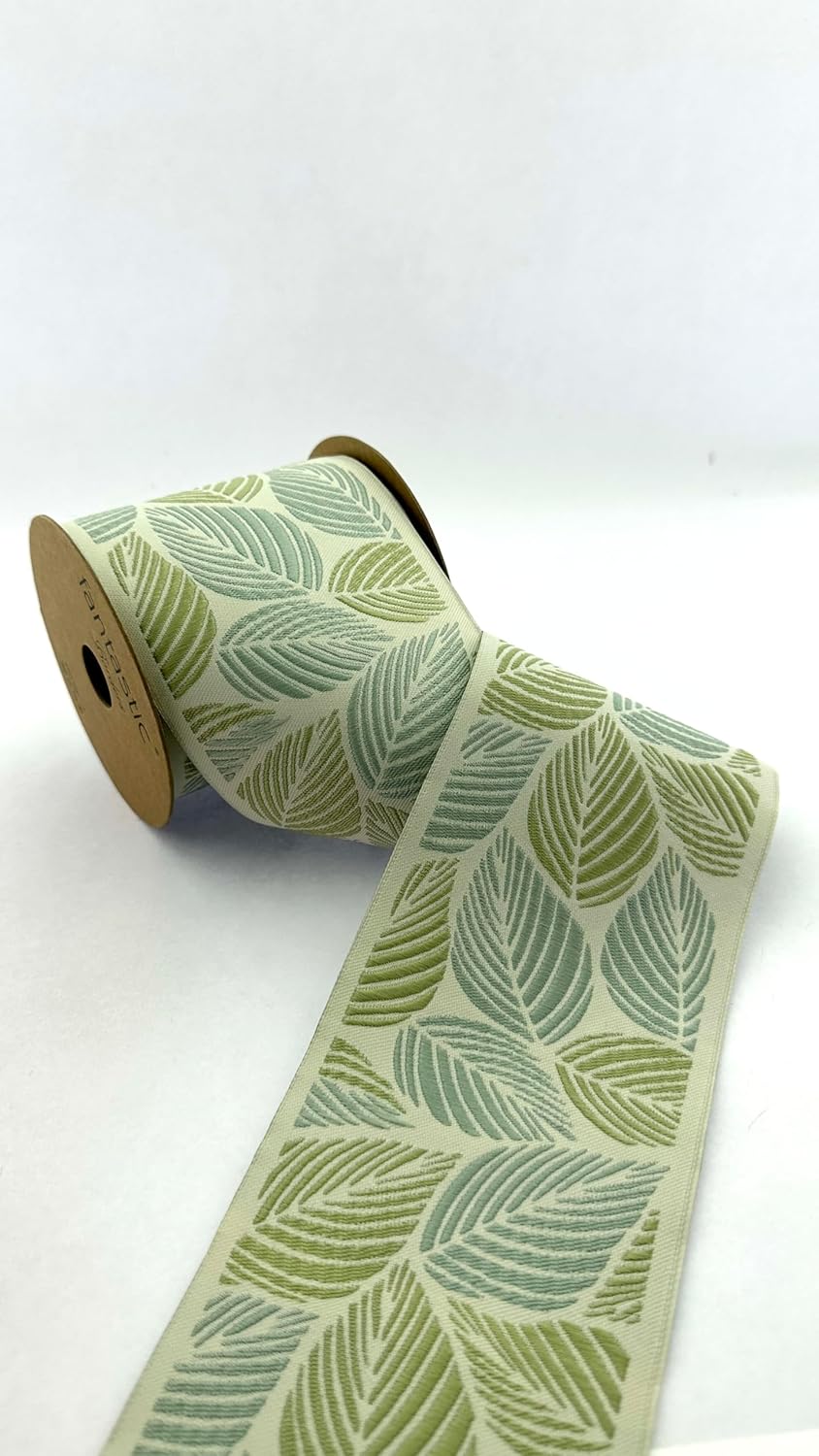 Curtain Trim, Decorative Drapery Trim Tape, 3.93 inch Jacquard Border, 16 Yards Drapery Banding, Pillow, Embroidered Jacquard Ribbon 100196