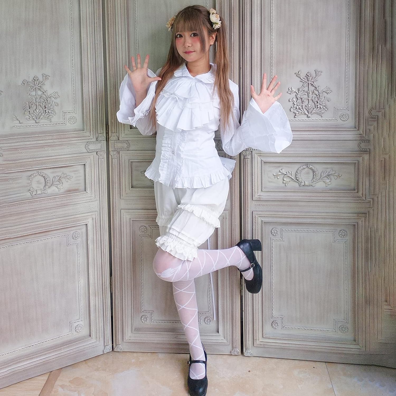 Women Bloomer Victorian Steampunk Bloomers for Women Teen Girls Ruffled Lace Pumpkin Short Pantaloons Underdress - Image 2