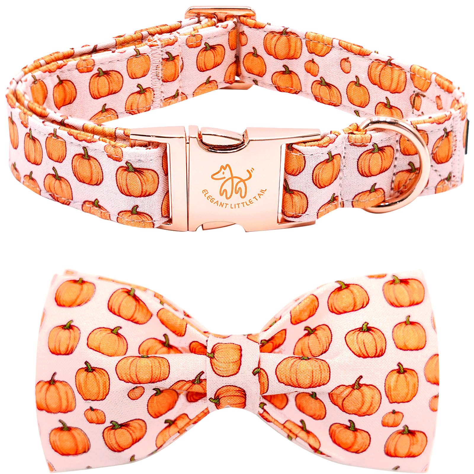 Collier d'automne pour chien d'Halloween grand réglable coton rose