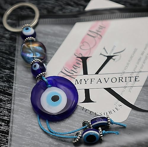 Miniatura 5 de Llavero de piedra mística contra el mal de ojo, amuletos de buena suerte, adorno de ojo malvado para llavero de coche