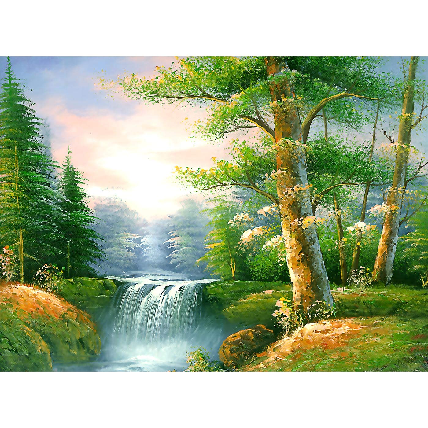 wallpapers Waterfall Beautiful Easy Nature Drawings For Kids art canvas painting