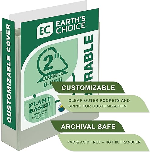 Miniatura 3 de Samsill - Carpeta de anillos redondos de 2 pulgadas, respetuosa con el medio ambiente, con certificado USDA Biobased, colección de moda, paquete de