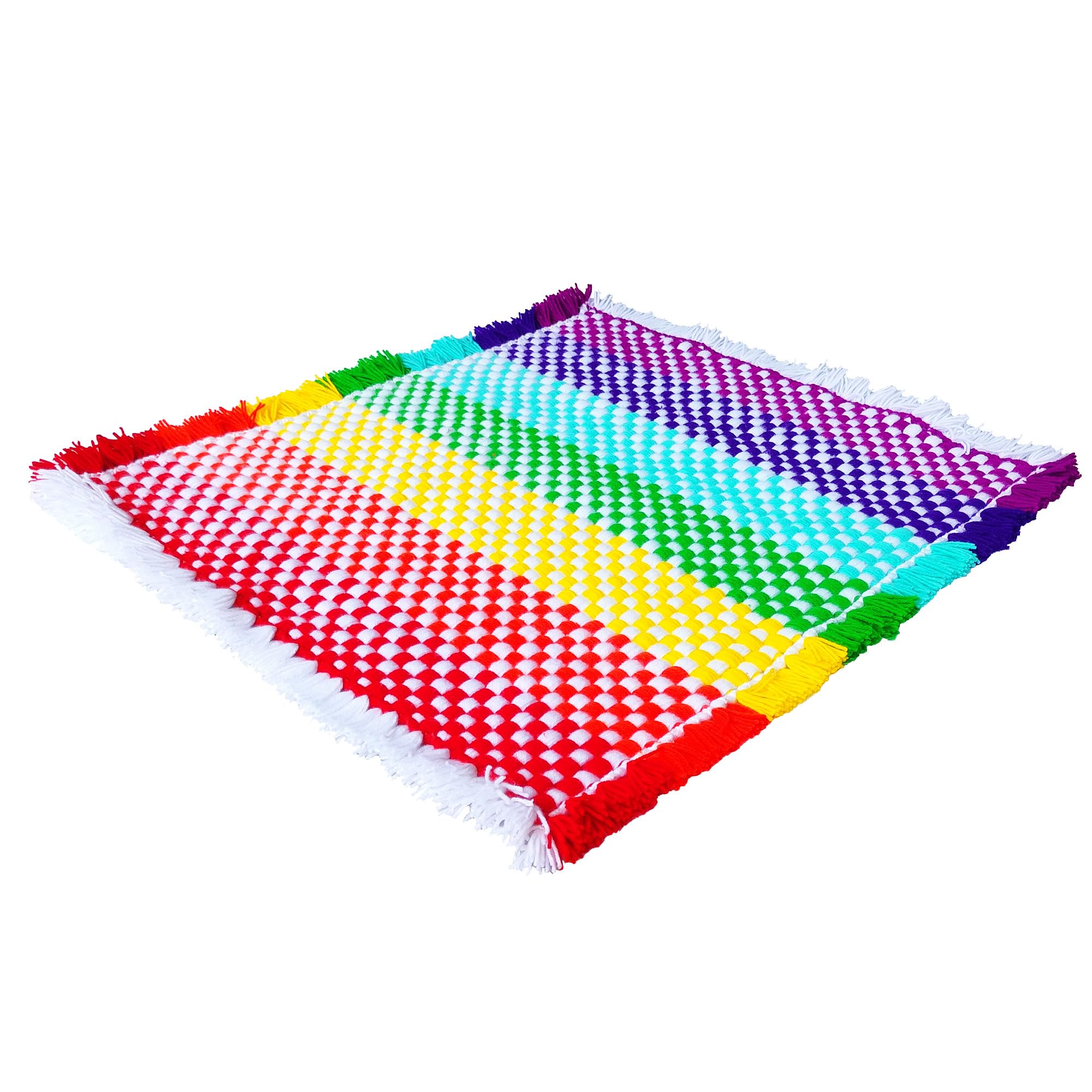 CRM TRADERS Woolen Puja Aasan Mat for Prayers - Handmade Decorative Pooja Mat 21 x 22 inch - (Multicolor)-picture-23
