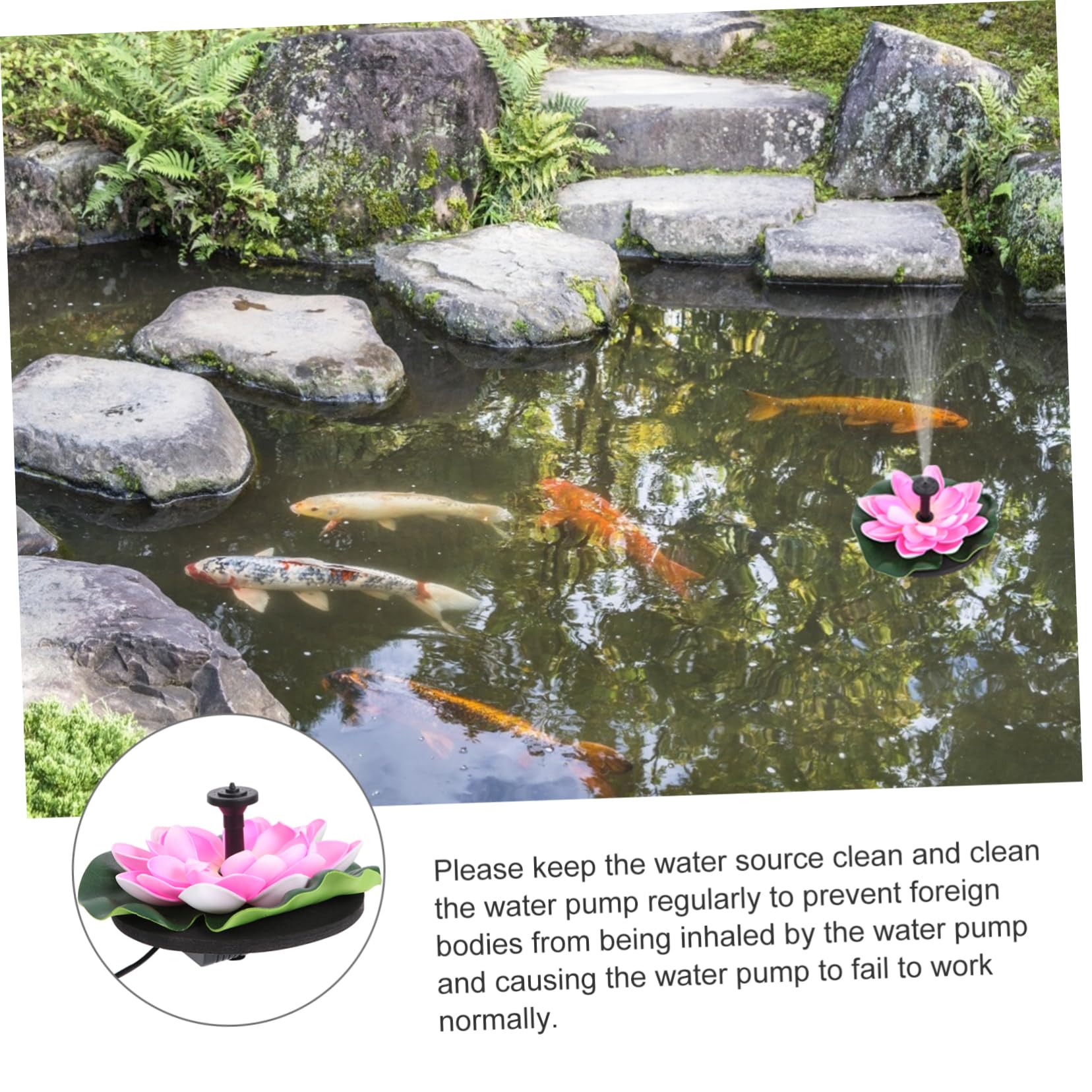 Cabilock Kreative Solarpumpe und Eva Material mit Monokristallinem Silizium Solarbetriebener Lotusbrunnen mit Wasserzirkulation für Gartendekoration und Teich