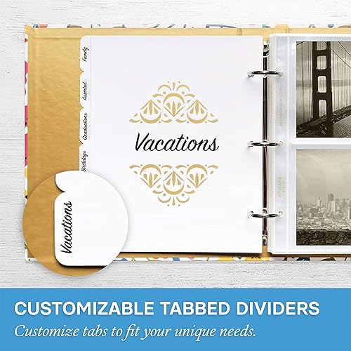 Miniatura 6 de Jot & Mark - Álbum de fotos (200 fotos de 4 x 6, mangas de bolsillo transparentes, 6 divisores de pestañas, carpeta de 3 anillas de 8.5 x 9.5)