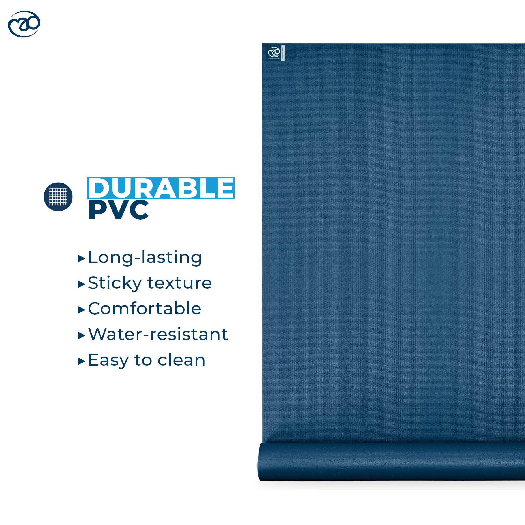 Yoga-Mad Tappetino da yoga da studio, extra lungo, lunghezza 220 cm, antiscivolo, ad alta densità, utilizzato per pilates, yoga, stretching, allenamenti a casa e fitness generale