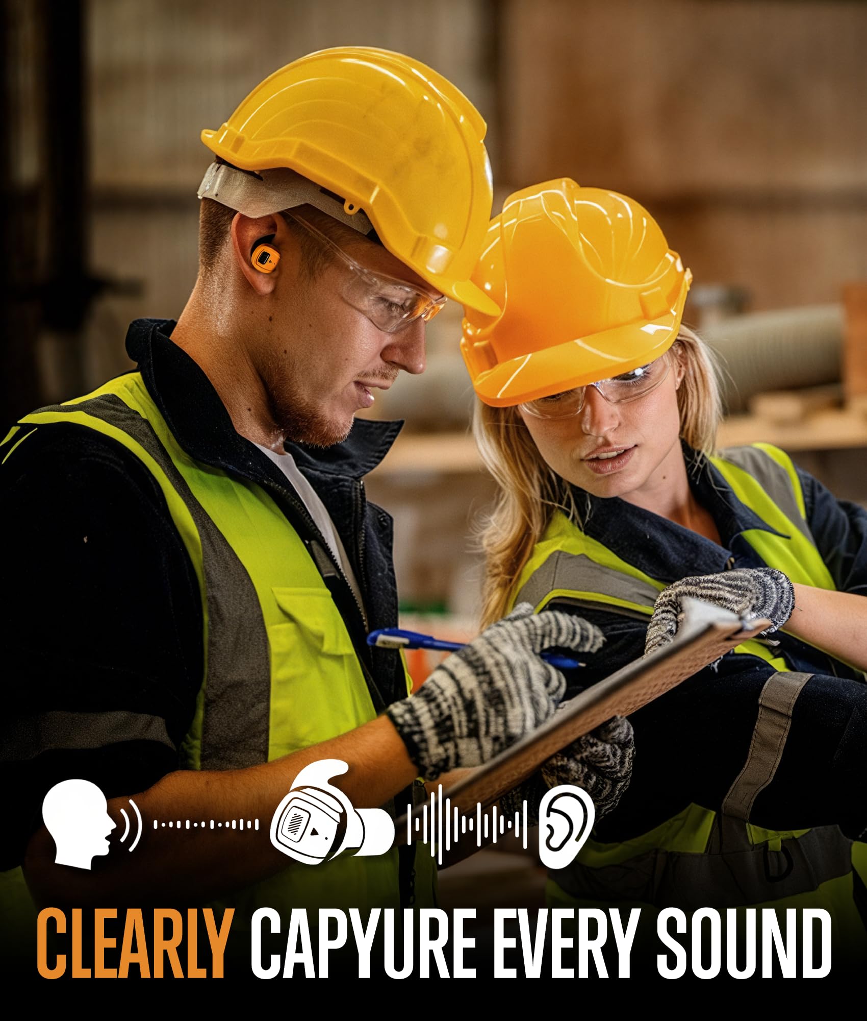 GloryFIRE Shooting Ear Protection Earplugs Bluetooth Hearing Protection - Dettaglio