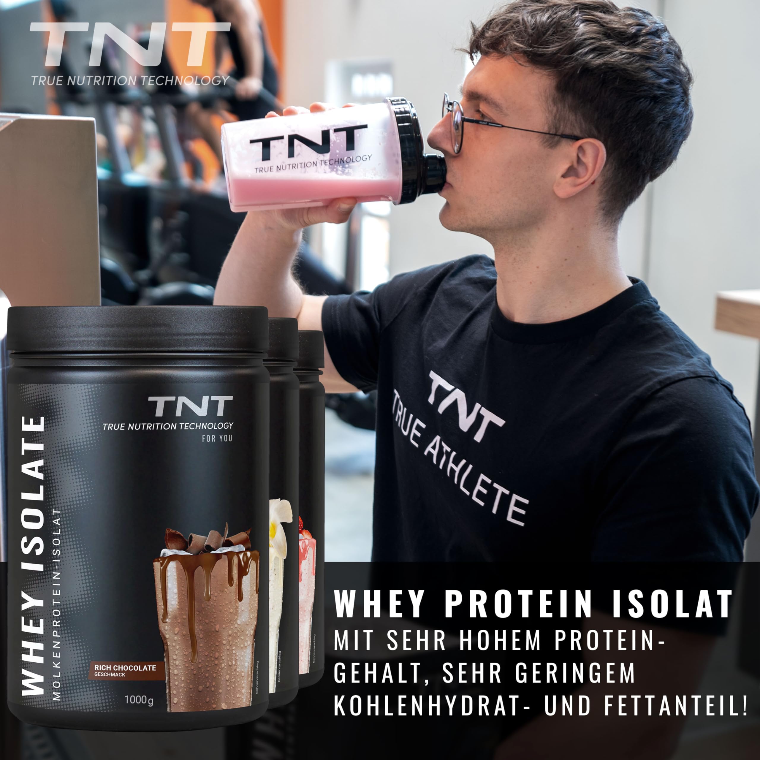 TNT Whey Protein Isolate - 1kg - Molkeprotein Isolat - Rich Chocolate | Eiweißpulver - 25g Protein pro Shake - Tolle Löslichkeit - Leckerer Geschmack - Wenig Fett & Kohlenhydrate - Vegetarisch