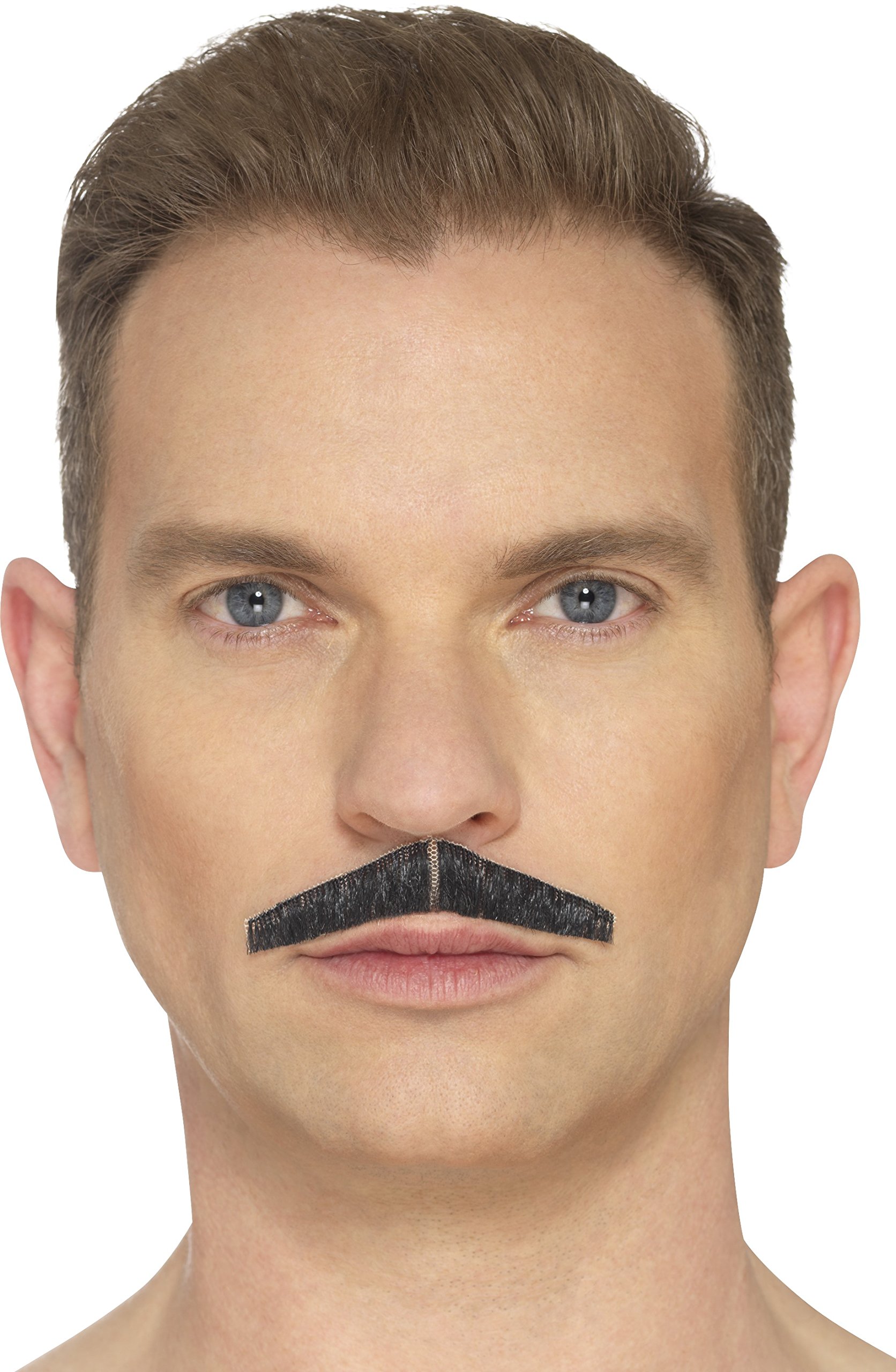 Smiffys 44698 The Pencil Moustache, Black, One Size