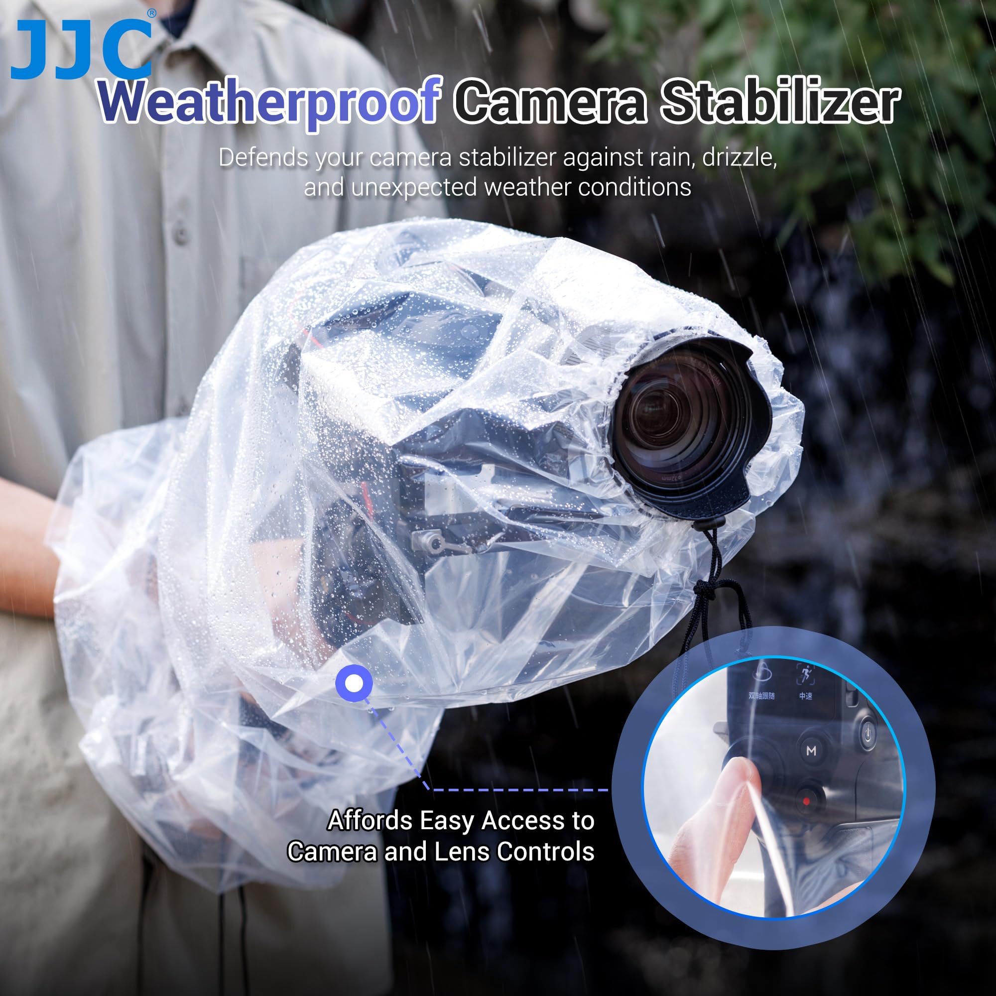 JJC 2 Pack Housse de Pluie Transparente pour Stabilisateur, Protecteur Imperméable pour DJI RS3 Pro Mini RSC 2 Ronin-SC ZHIYUN WEEBILL 3S Crane 4 et Plus Stabilisateur Inférieur à 16,3 x 8,6 x 7,7 ''