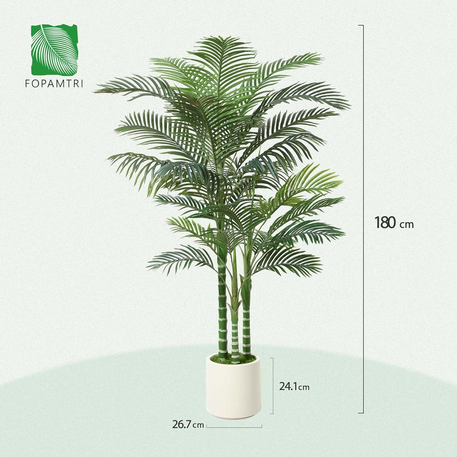 Fopamtri Artificial Areca Palm Tree 180 cm Fake Plants, Large Fake Tropical Palm Plants with White Planter Artificial Plants Indoor for Home Bedroom Office Balcony Garden Decorations 7 81EH900J4WL. AC SL1500
