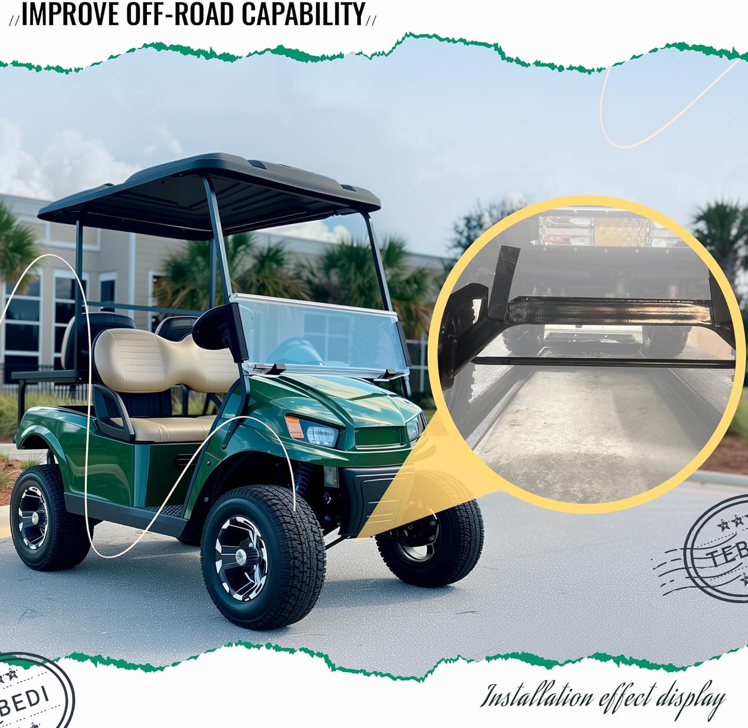 6" Drop Axle Lift Kit Compatible with 2001.5-2020 Golf Cart EZGO Electric TXT