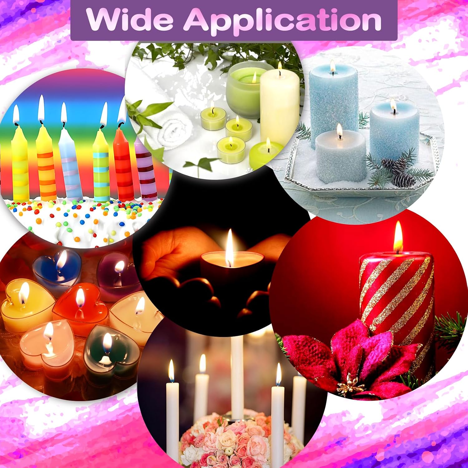 Renfio 16 Colors Candle Dye - 0.17oz/5g Each for Soy Wax, 54.4b Wax Making Accessories - Highly Concentrated Coloring Chips for Candle Making Supplies