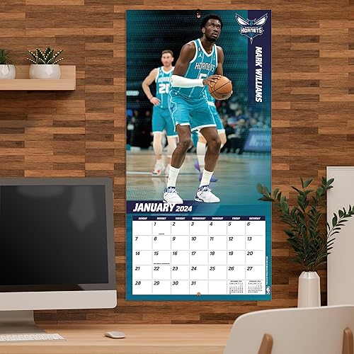 Miniatura 5 de Turner Sports Charlotte Hornets 2024 - Calendario de pared de equipo de 12 x 12 pulgadas (24998011872)